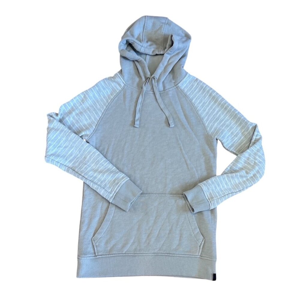 Ripzone Hoodie Grey Long With Stripe Sleeves & Kangaroo Pocket Womens Sm